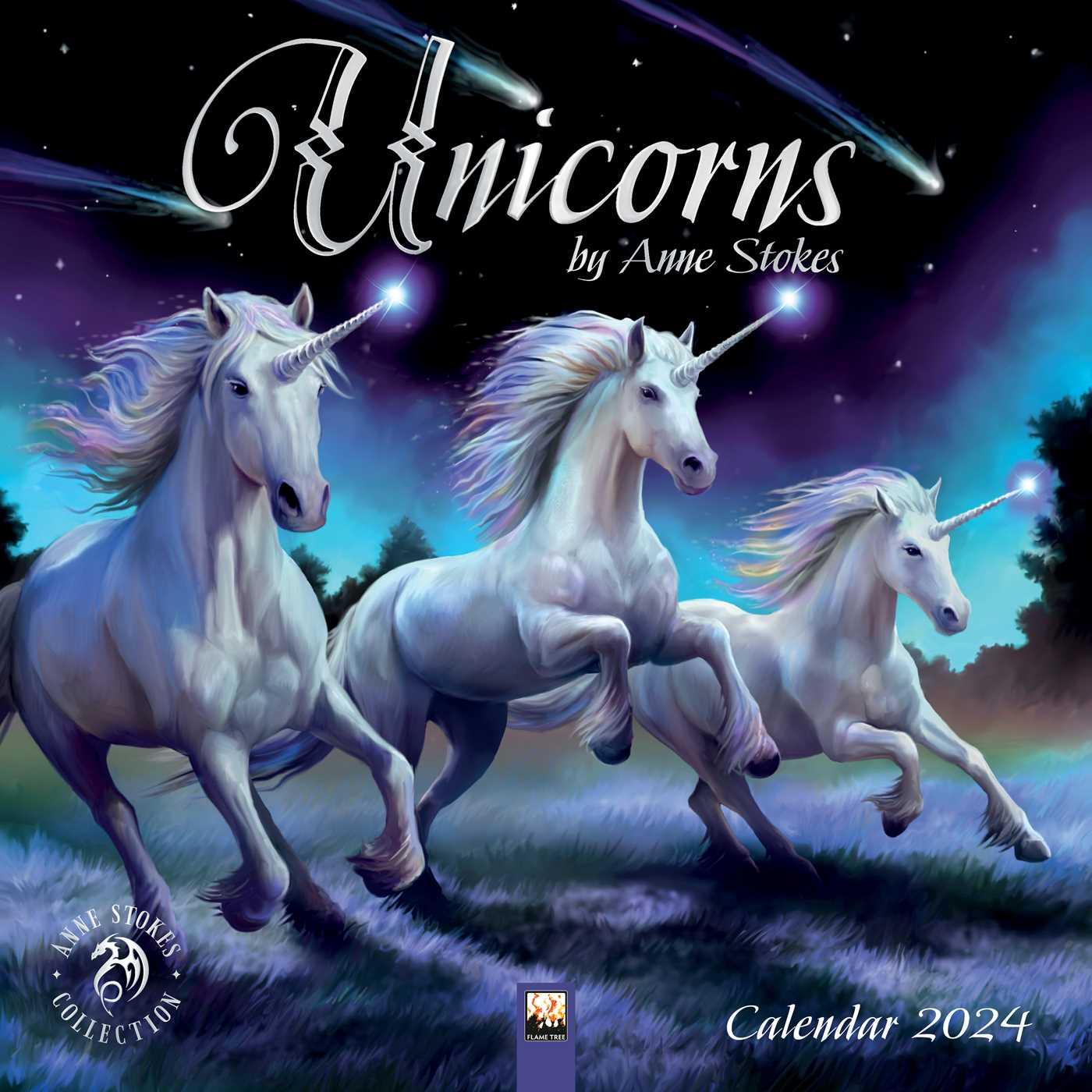 Календар/тефтер Unicorns by Anne Stokes Wall Calendar 2024 (Art Calendar) 