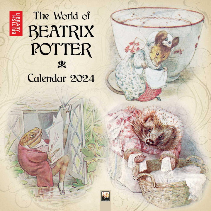 Kalendarz/Pamiętnik British Library: Beatrix Potter Wall Calendar 2024 (Art Calendar) 