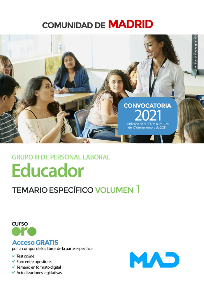 Kniha EDUCADOR GRUPO III COMUNIDAD MADRID TEMARIO ESPE CLAVIJO GAMERO