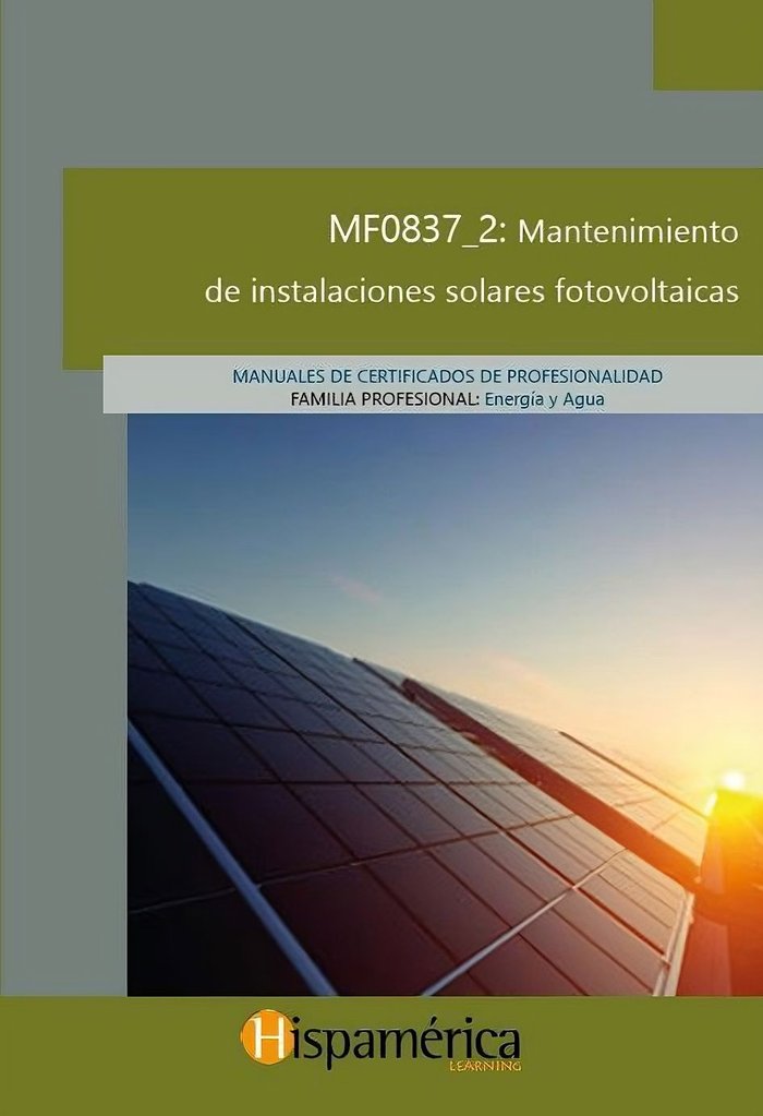 Könyv MF0837_2Mantenimiento de instalaciones solares fotovoltaica S.A. DE C.V.