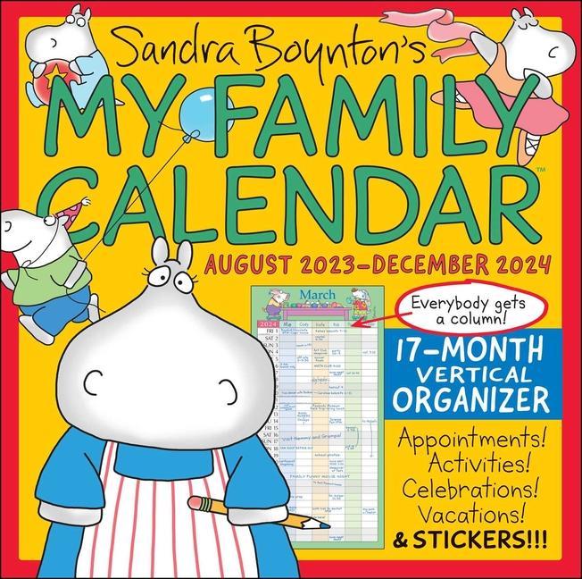 Kalendár/Diár Sandra Boynton's My Family Calendar 17-Month 2023-2024 Family Wall Calendar Sandra Boynton