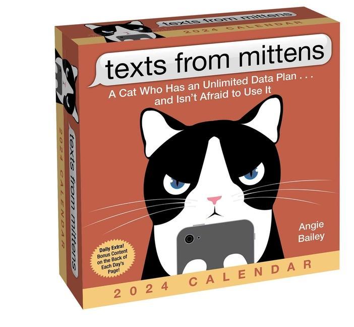 Kalendár/Diár Texts from Mittens the Cat 2024 Day-to-Day Calendar Angie Bailey