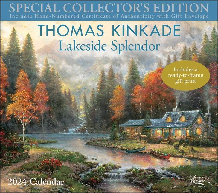 Calendar/Diary Thomas Kinkade Special Collector's Edition 2024 Deluxe Wall Calendar with Print Thomas Kinkade
