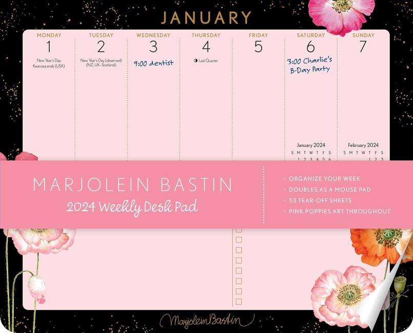 Календар/тефтер Marjolein Bastin 2024 Weekly Desk Pad Marjolein Bastin