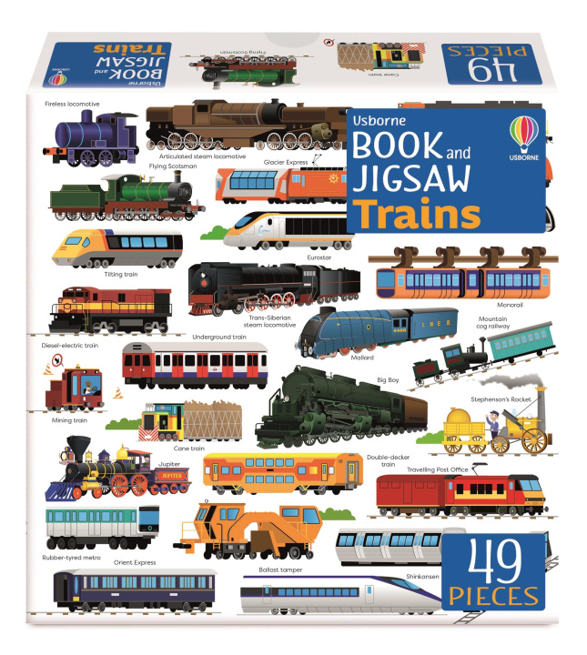 Libro Usborne Book and Jigsaw Trains Sam Smith