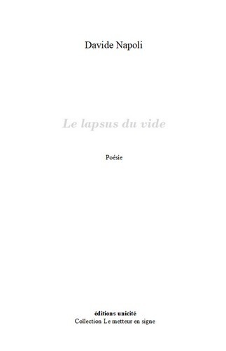 Buch Le lapsus du vide Napoli