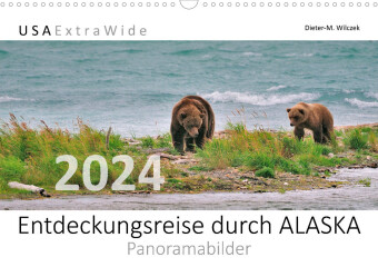 Calendar / Agendă Entdeckungsreise durch ALASKA Panoramabilder (Wandkalender 2024 DIN A3 quer) 