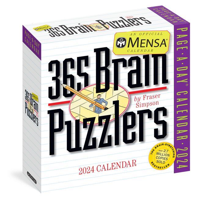 Calendar / Agendă Mensa 365 Brain Puzzlers Page-A-Day Calendar 2024 Workman Calendars