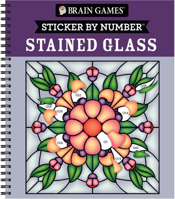 Carte Brain Games - Sticker by Number: Stained Glass (28 Images to Sticker) Brain Games
