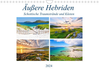 Kalendář/Diář Äußere Hebriden - Schottische Traumstrände und Küsten (Wandkalender 2024 DIN A4 quer) 