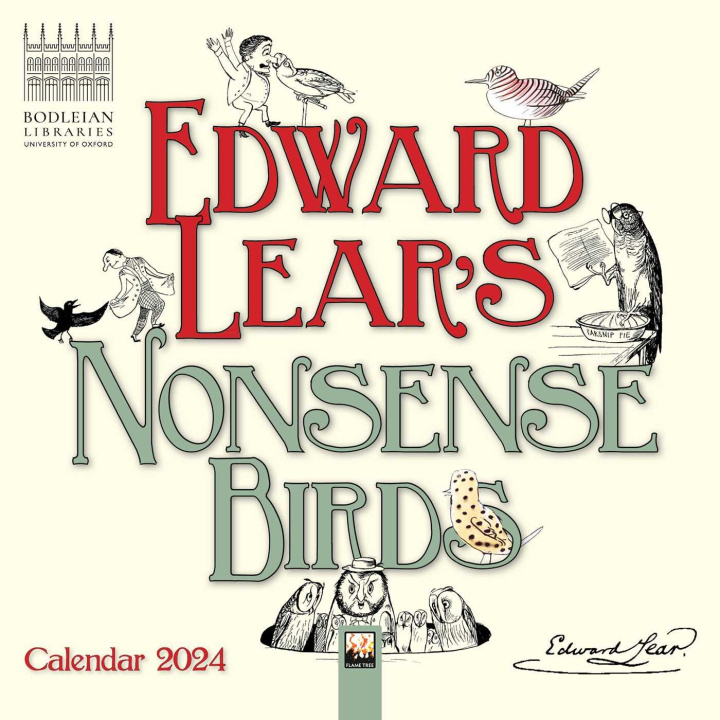 Naptár/Határidőnapló Bodleian Libraries: Edward Lear's Nonsense Birds Mini Wall Calendar 2024 (Art Calendar) 