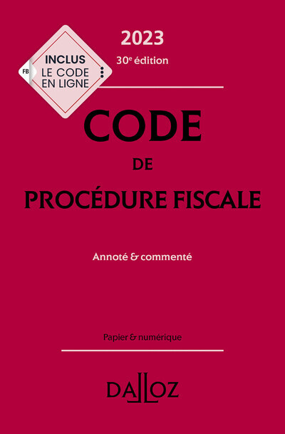 Carte Code de procédure fiscale 2023, annoté et commenté. 30e éd. Ludovic Ayrault