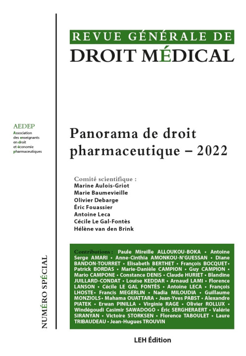 Книга Panorama de droit pharmaceutique 2022 