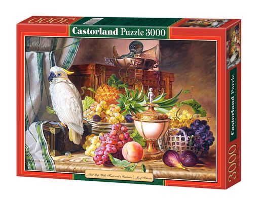 Carte Puzzle 3000 Kopia martwej natury z owocami i kakadu, Josef Schuster C-300143-2 