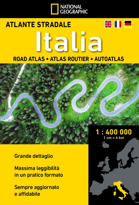 Carte Atlante stradale Italia 1:400.000. Ediz. inglese, francese e tedesca 