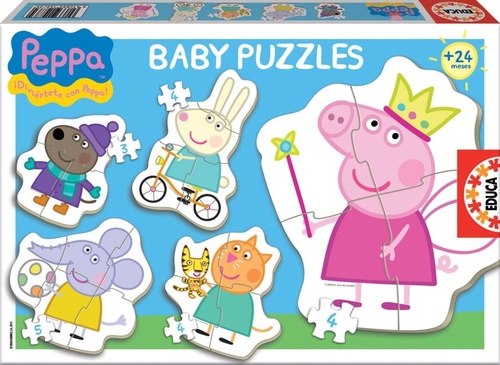 Hra/Hračka Baby puzzle Prasátko Peppa 5v1 