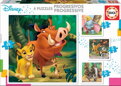 Joc / Jucărie Puzzle Disney pohádky 4v1 