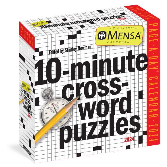 Calendar/Diary Mensa 10-Minute Crossword Puzzles Page-A-Day Calendar 2024 Stanley Newman
