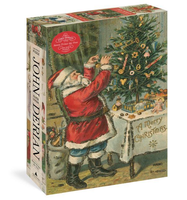 Carte John Derian Paper Goods: Santa Trims the Tree 1,000-Piece Puzzle 