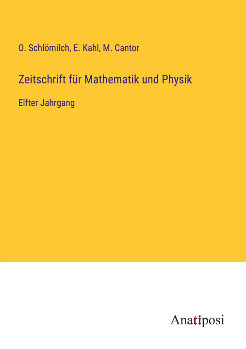 Knjiga Zeitschrift für Mathematik und Physik E. Kahl