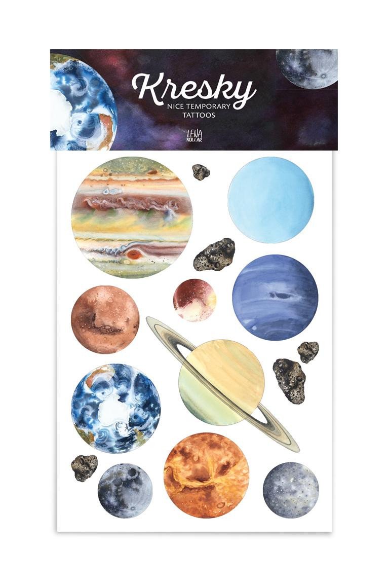 Kniha Kresky dočasné tetování - Planety 