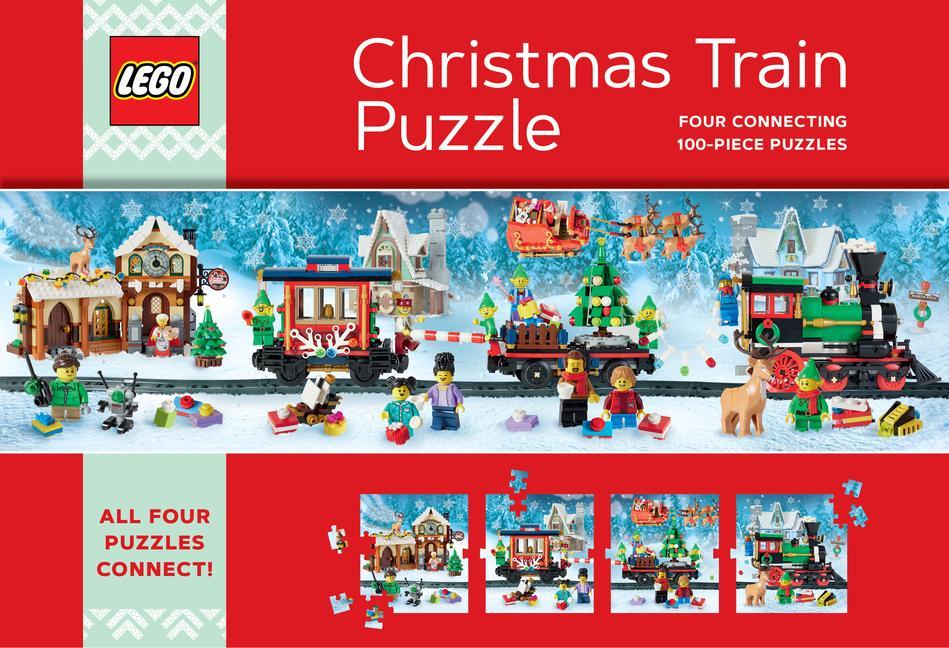 Book Lego Christmas Train Puzzle: Four Connecting 100-Piece Puzzles 