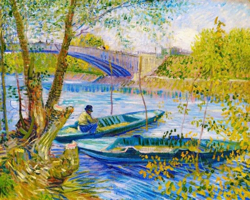 Kniha Sada pro křížkové vyšívání - Van Gogh: Rybolov na jaře, Pont de Clichy 32 x 40 cm 