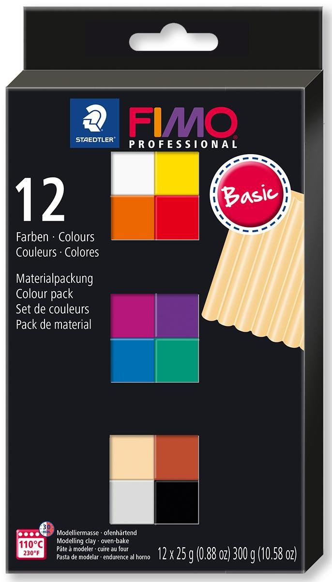 Kniha FIMO sada professional 12 barev x 25 g - basic 