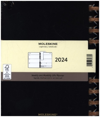 Книга Moleskine 12 Monats Life Kalender Mit Spiralbindung 2024, Xl, Wochen-Monatskalender, Fester Einband, Schwarz 