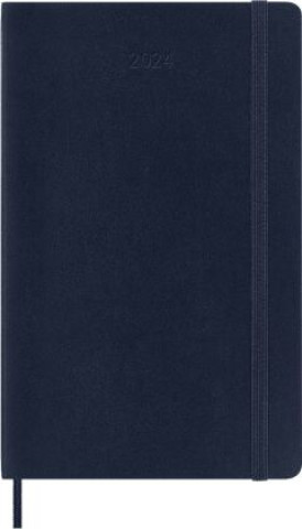 Könyv Moleskine 12 Monate Tageskalender 2024, Large/A5, 1 Tag = 1 Seite, Weicher Einband, Saphir 