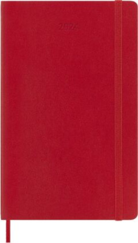 Kniha Moleskine 12 Monate Tageskalender 2024, Large/A5, 1 Tag = 1 Seite, Weicher Einband, Scharlachrot 