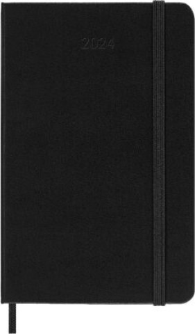 Könyv Moleskine 12 Monate Tageskalender 2024, Pocket/A6, 1 Tag = 1 Seite, Fester Einband, Schwarz 