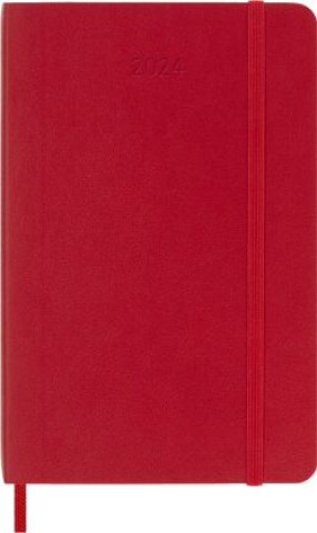 Kniha Moleskine 12 Monate Wochen Notizkalender 2024, P/A6, 1 Wo = 1 Seite, Rechts Linierte Seite, Soft Cover, Scharlachrot 
