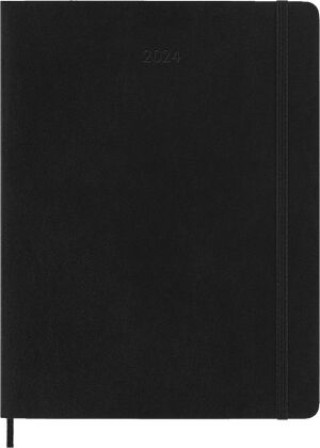 Книга Moleskine 12 Monate Wochen Notizkalender 2024, Xl, 1 Wo = 1 Seite, Rechts Linierte Seite, Soft Cover, Schwarz 