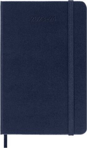 Book Moleskine 18 Monate Wochen Notizkalender 2023/2024, P/A6, 1 Wo = 1 Seite, Rechts Linierte Seite, Hard Cover, Saphir 