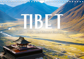Календар/тефтер Tibet - Am Fuße des Mount Everest. (Wandkalender 2024 DIN A4 quer) 
