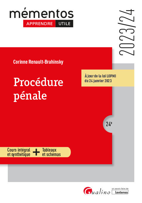 Carte Procédure pénale, 24ème édition Renault-Brahinsky