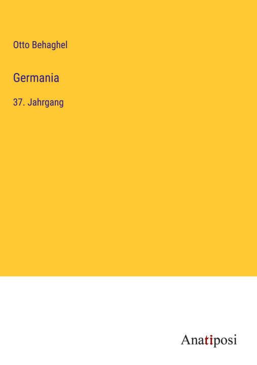 Knjiga Germania Otto Behaghel
