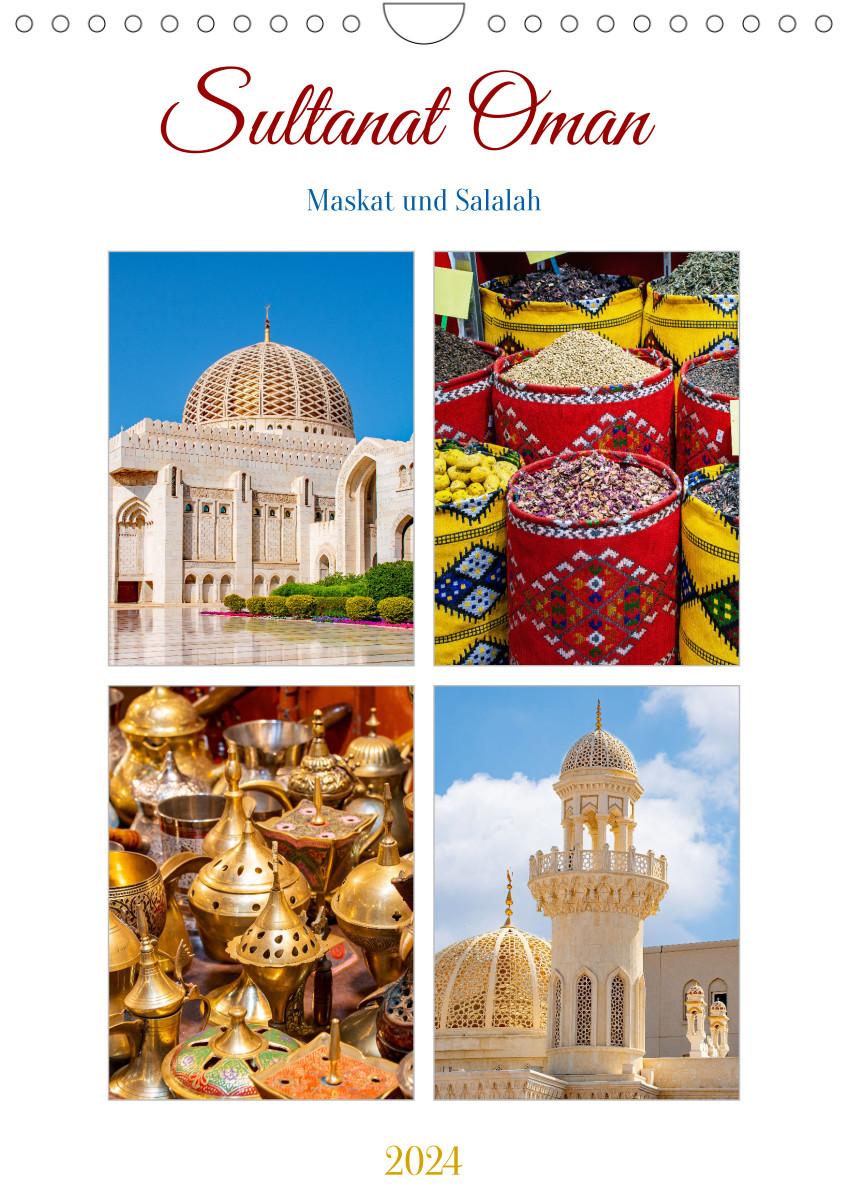 Naptár/Határidőnapló Sultanat Oman - Maskat und Salalah (Wandkalender 2024 DIN A4 hoch) 