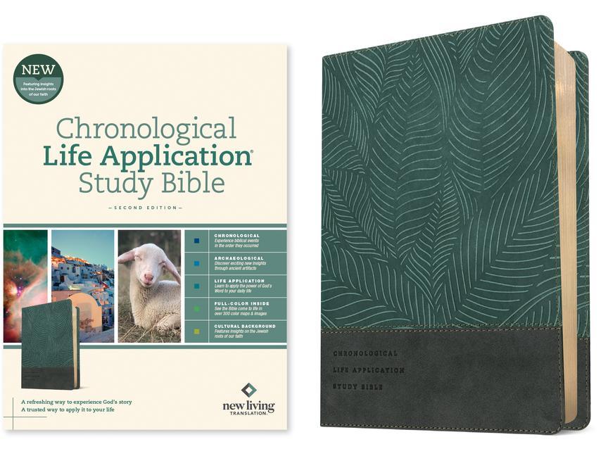 Carte NLT Chronological Life Application Study Bible, Second Edition (Leatherlike, Slate Blue Leaf) Tyndale