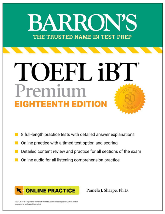 Carte TOEFL IBT Premium with 8 Online Practice Tests + Online Audio, Eighteenth Edition 