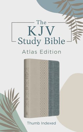 Книга The KJV Study Bible: Atlas Edition, Thumb Indexed [Taupe & Denim Crosshatch] 