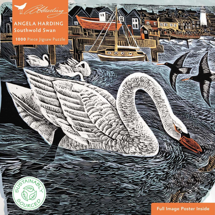 Knjiga Adult Sustainable Jigsaw Puzzle Angela Harding: Southwold Swan: 1000-Pieces. Ethical, Sustainable, Earth-Friendly 