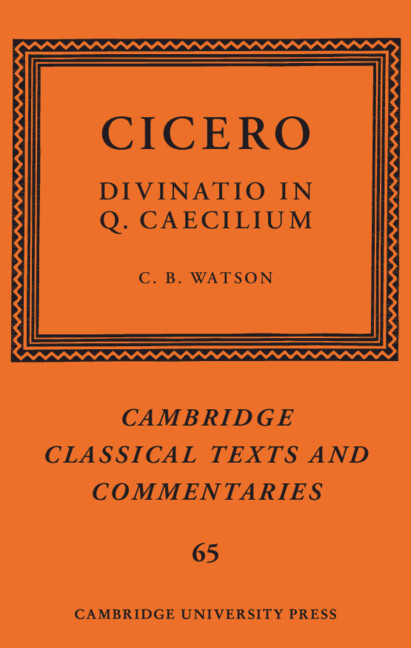 Книга Cicero: Divinatio in Q. Caecilium C. B. Watson
