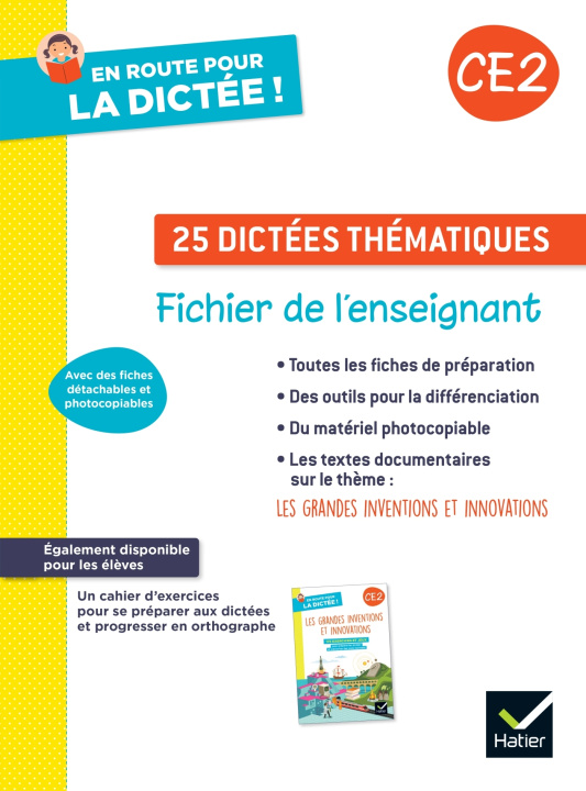 Könyv En route pour la dictée ! CE2 - Ed. 2023 - Fichier photocopiable Laurence Chust