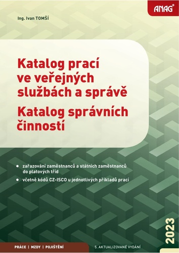 Kniha Katalog prací ve veřejných službách a správě; Katalog správních činností 2023 Ivan Tomší