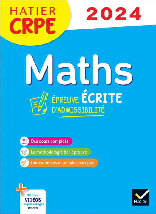 Carte Mathématiques - CRPE 2024-2025 - Epreuve écrite d'admissibilité Michel Mante
