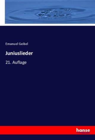 Knjiga Juniuslieder Emanuel Geibel