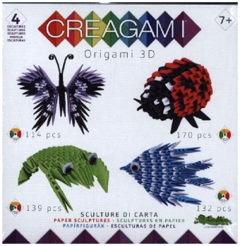 Hra/Hračka CREAGAMI - Origami 3D 4er Set Tiere 555 Teile 