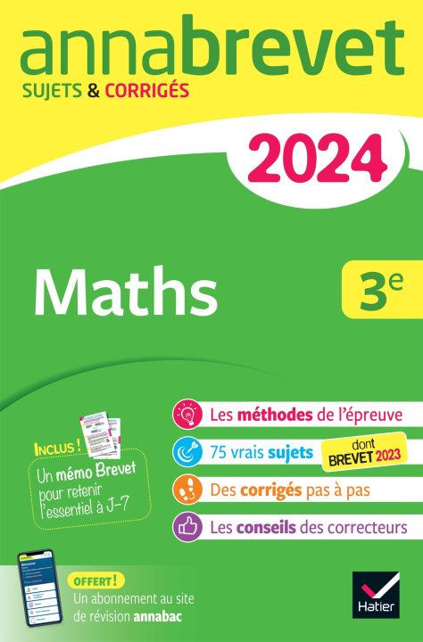 Könyv Annales du brevet Annabrevet 2024 Maths 3e Bernard Demeillers